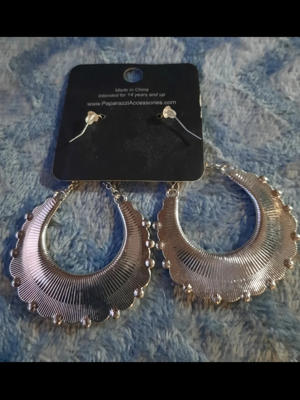 paparazzi Iridescent Aqua and Teal Hoop Drop Earrings